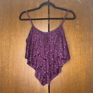 Purple reign sequin crop top